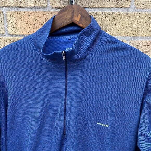 Vintage 2001 Patagonia Capilene 1/4 Zip Long Sleeve Jacket XL Blue - Picture 9 of 11